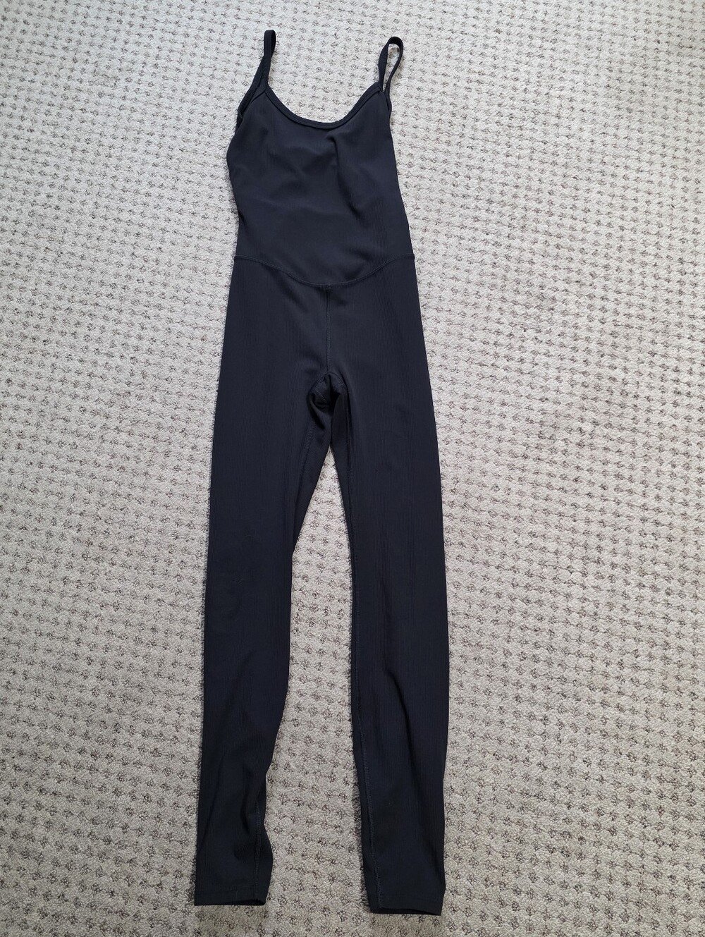all in motion Black Slim-Strap Seamless Jumpsuit, Open Back With Twist